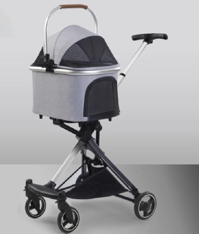 poussette animaux chariot variante gris