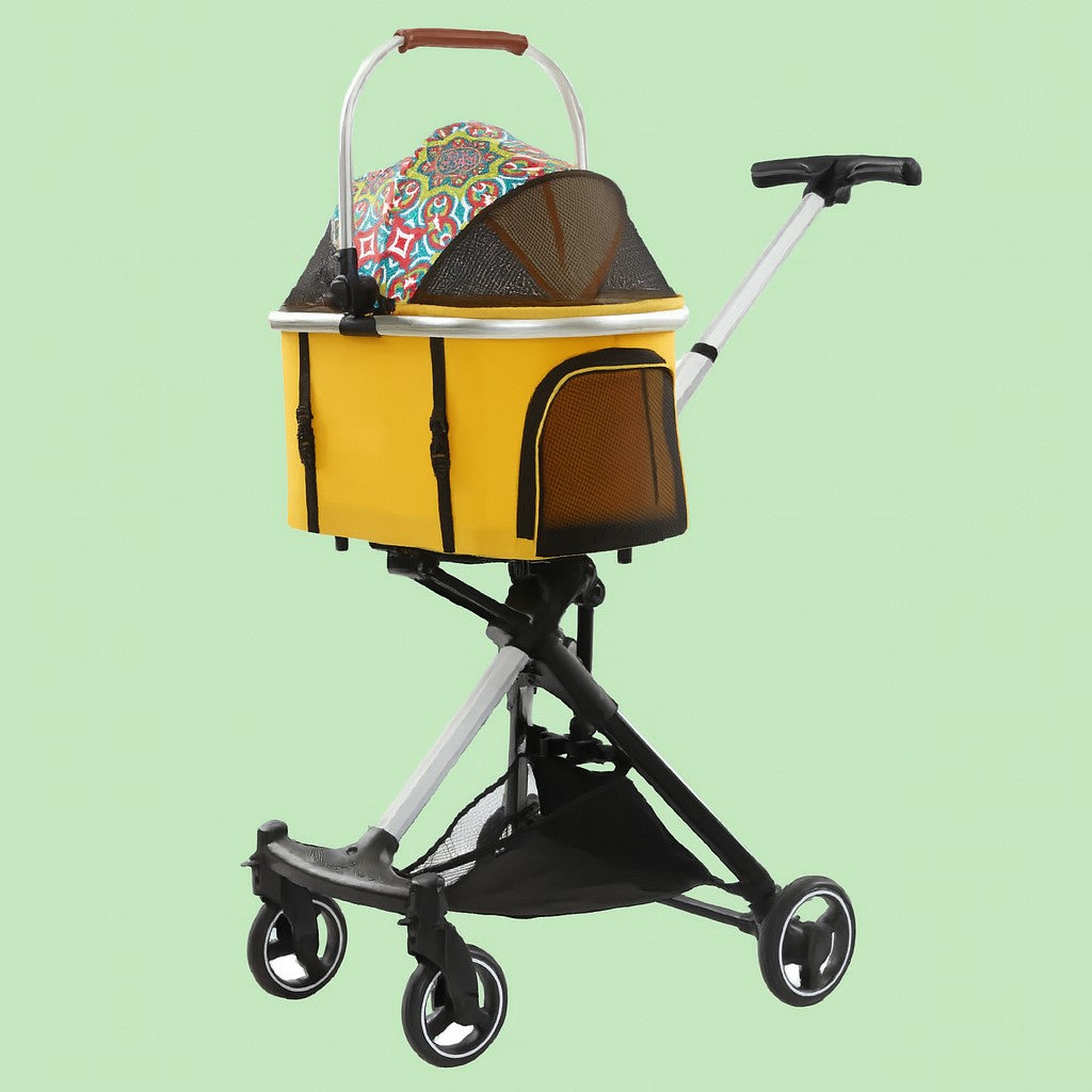 poussette animaux chariot variante jaune