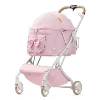 poussette animaux haut de gamme rose blush