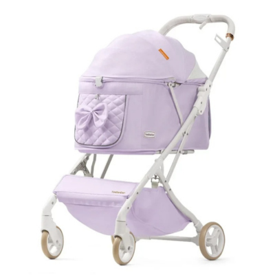 poussette animaux haut de gamme mauve quartz