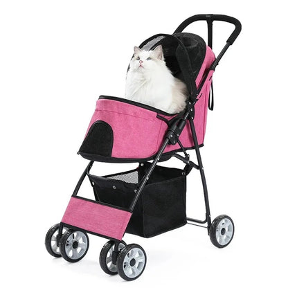 poussette animaux legere variante rose