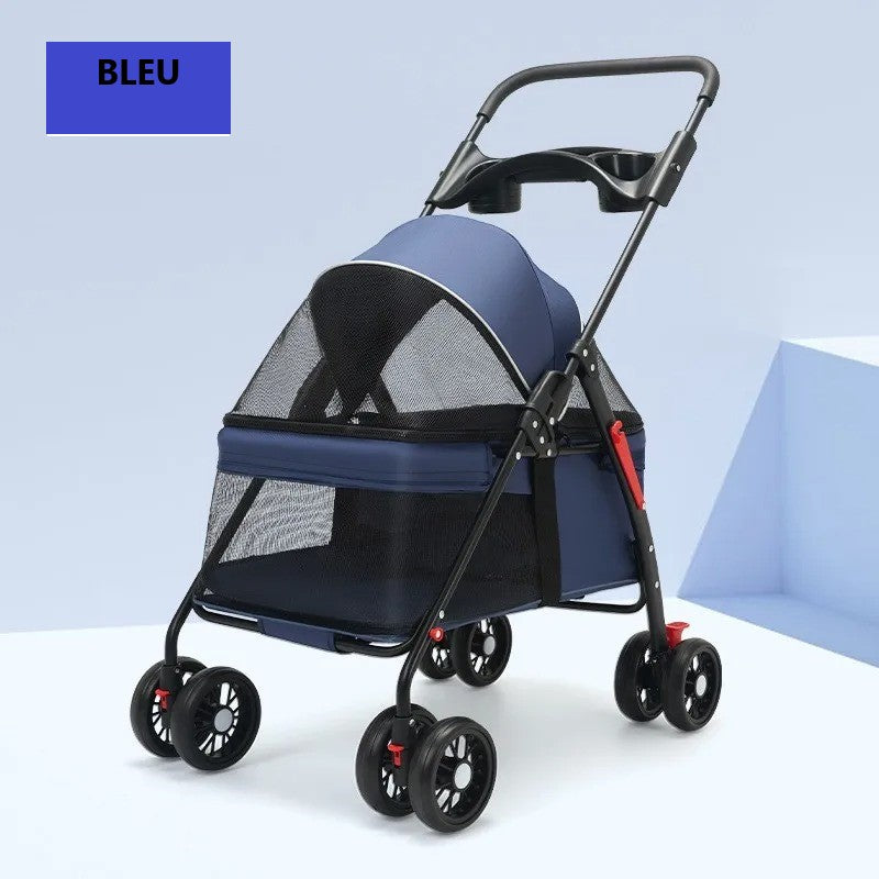 poussette animaux pliable et legere variante bleu