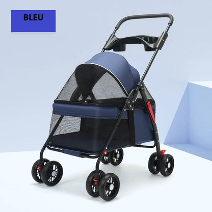 poussette animaux pliable et legere variante bleu