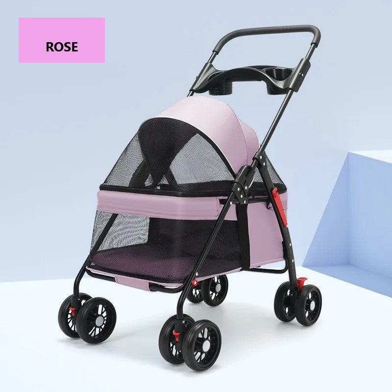 poussette animaux pliable et legere variante rose