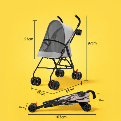 poussette chat pliable dimensions