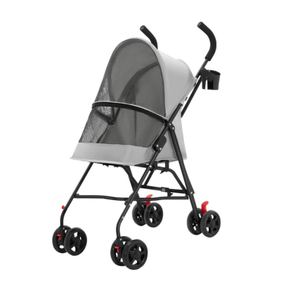 poussette chat pliable grise
