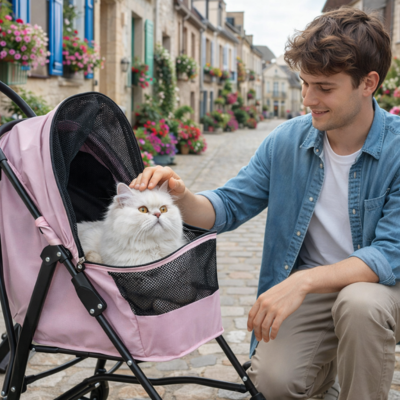 poussette chat pliable compacte