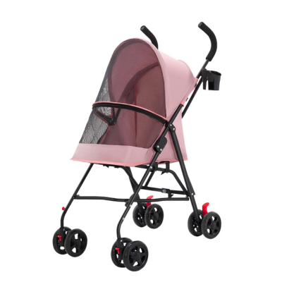 poussette chat pliable rose