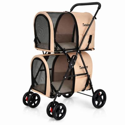 poussette chats 4 en 1 beige