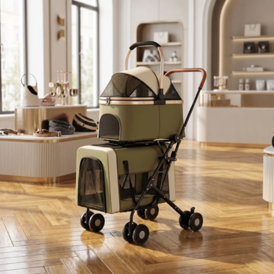 poussette chats double en boutique