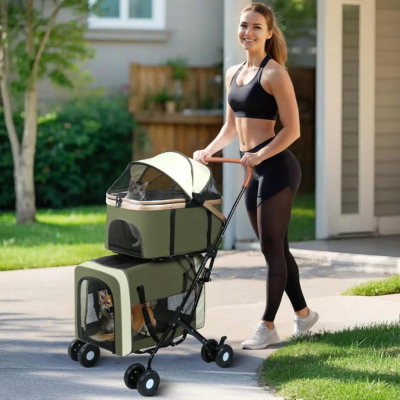 poussette chats double détachable pour le sport