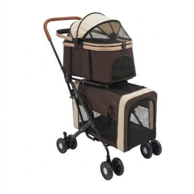 poussette pour animaux Double brune