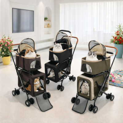 poussette pour animaux double couleurs disponibles