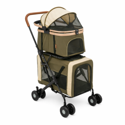 poussette pour animaux Double kaki