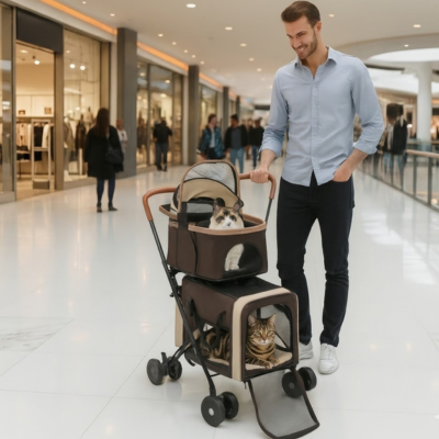 poussette pour animaux shopping