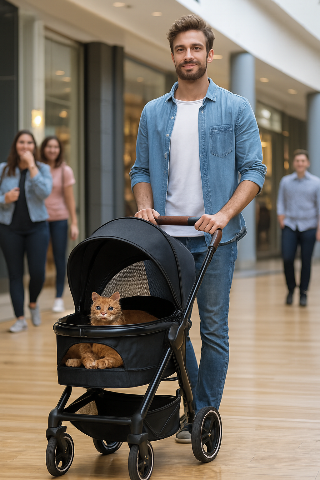 poussette pour chat avec fenetre image magasin