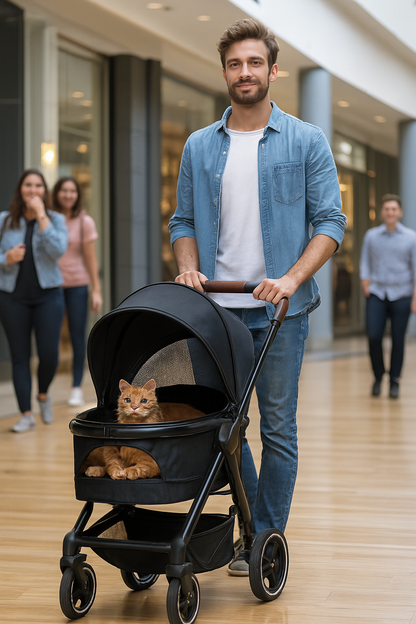 poussette pour chat avec fenetre image magasin