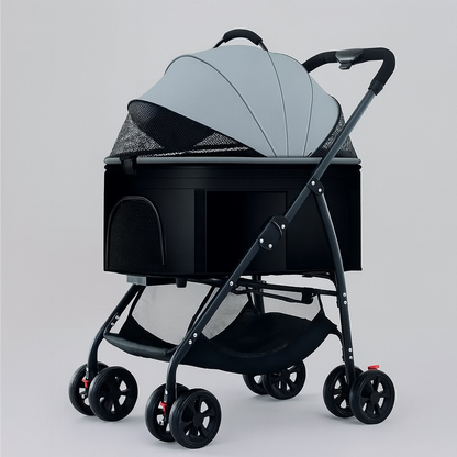 poussette pour chat urbaine variante gris