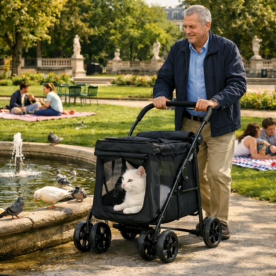 poussette pour chaton compacte pour balade