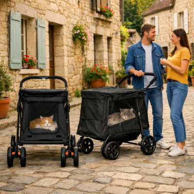 poussette pour chaton compacte duo