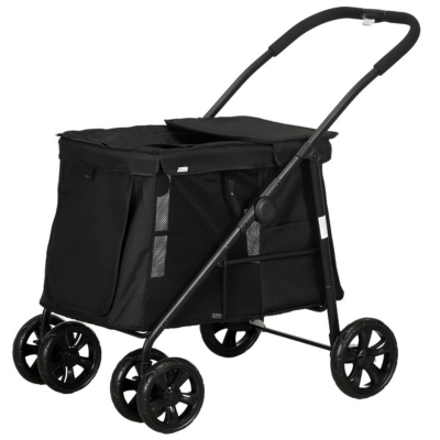 poussette pour chaton compacte noire