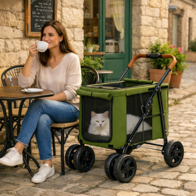 poussette pour chaton pliable et compacte pour marche