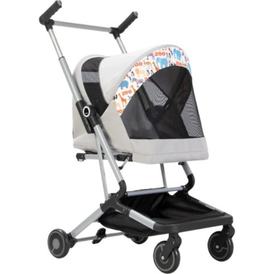 poussette pour chaton pliable grise