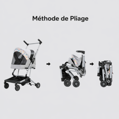 poussette pour chaton méthode pliage