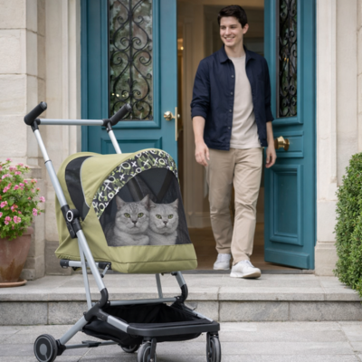 poussette pour chaton multi-chats