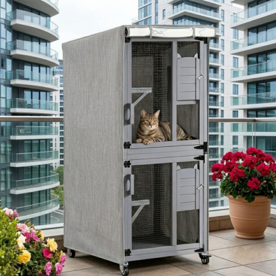 protection enclos pour chat pluie