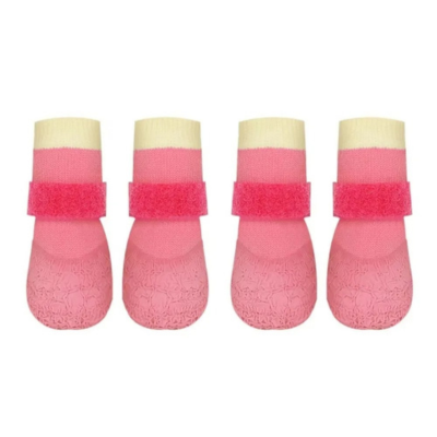 protège-pattes chat semelles souples ensemble rose