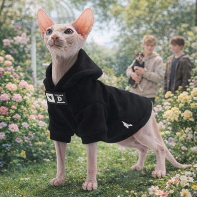 pull pour chat sphynx Sweat Mode chat au jardin