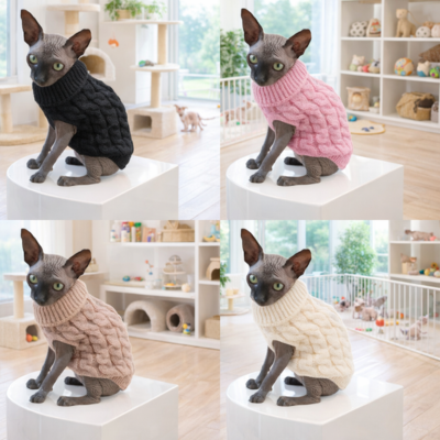 pulls pour chats sphynx Tricot Chaud couleurs disponibles sur chats