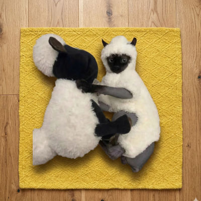 pyjamas pour chats sphynx Mouton Jersey sur chat et mouton sur tapis