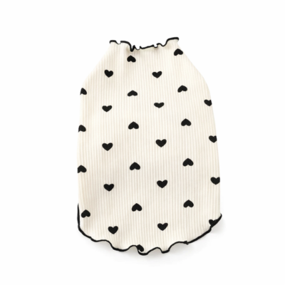robe pour chat sphyn motifs coeurs crème