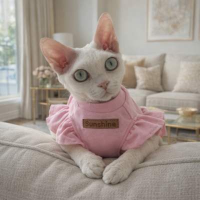 robe pour chat sphynx de fantaisie rose chaton