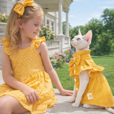 robe pour chat sphynx mignonne avec fillette