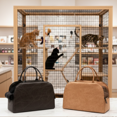 sac à chat transport pour voiture et voyage sur présentoir