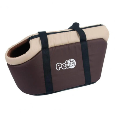 sac à chat transport Moelleux brun