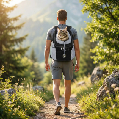 sac à dos pour chat Aventure Plus noir au dos
