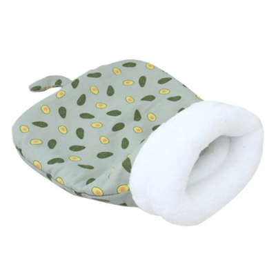 sac de couchage chat vert et avocats