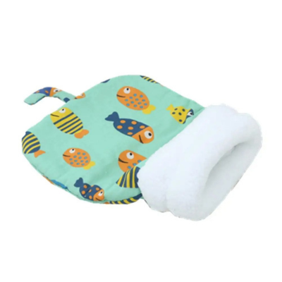 sac de couchage chat vert et poisson