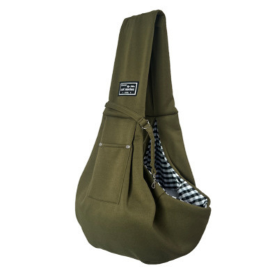 sac de transport chat à bandoulière vert olive