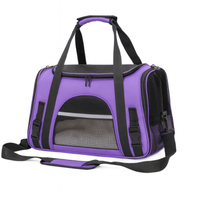 sac de transport chat Avion mauve
