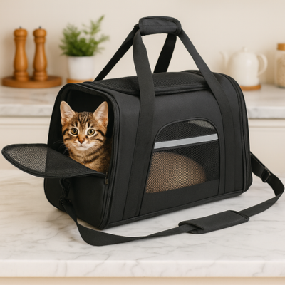 sac de transport chat Avion noir avec chat