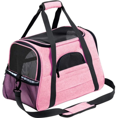 sac de transport chat Avion rose