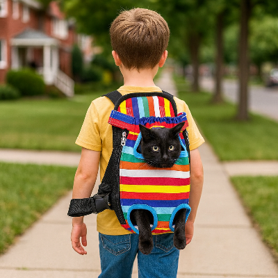 sac de transport chat cosycat arc-en-ciel garçon