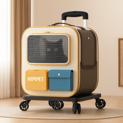 sac de transport pour chat Hipipet bleu avec chat