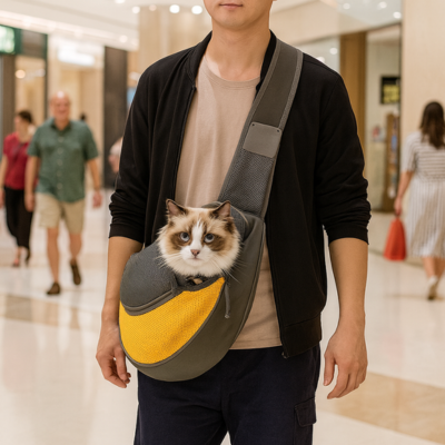 sac de transport pour chat Décontracté jaune et noir chat