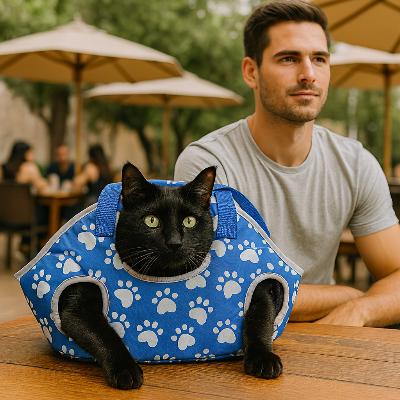 sac transport chat PorteChat bleu